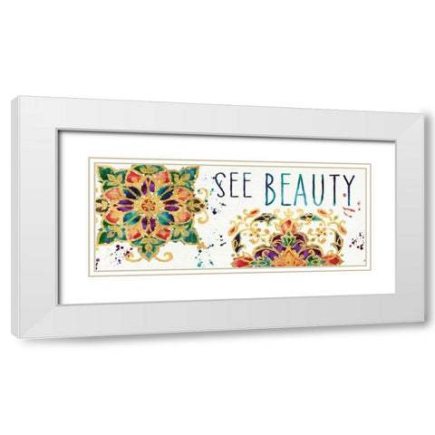 Little Jewels V White Modern Wood Framed Art Print with Double Matting by Aiken, Jess