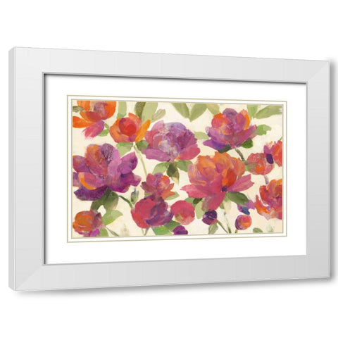 Garden Delight III White Modern Wood Framed Art Print with Double Matting by Hristova, Albena