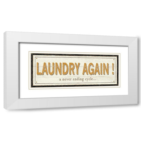 Laundry Again! White Modern Wood Framed Art Print with Double Matting by Pela