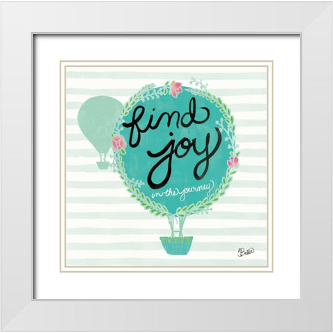 Find Joy White Modern Wood Framed Art Print with Double Matting by Studio Bella