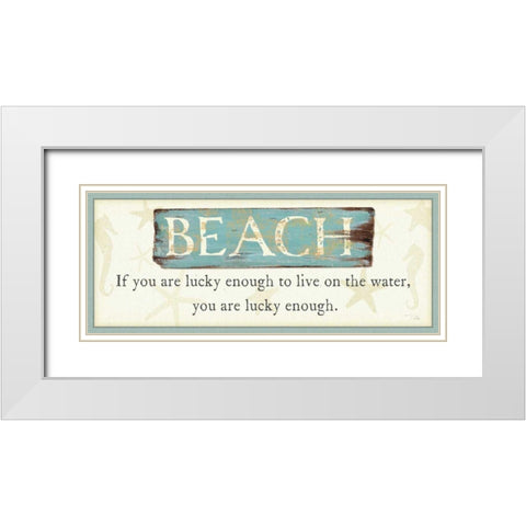 Beach White Modern Wood Framed Art Print with Double Matting by Pela