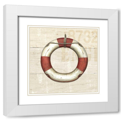 Nautique IV White Modern Wood Framed Art Print with Double Matting by Wiens, James
