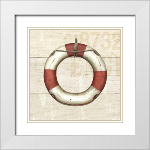 Nautique IV White Modern Wood Framed Art Print with Double Matting by Wiens, James