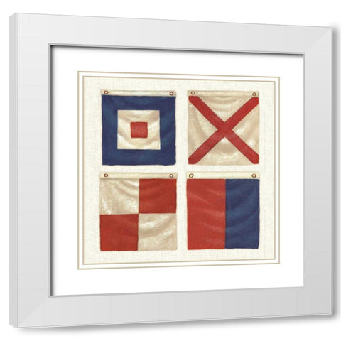 Nautique XII White Modern Wood Framed Art Print with Double Matting by Wiens, James