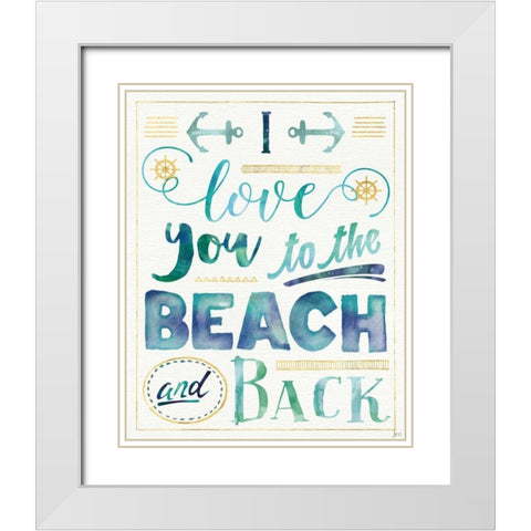 Coastal Words I White Modern Wood Framed Art Print with Double Matting by Aiken, Jess