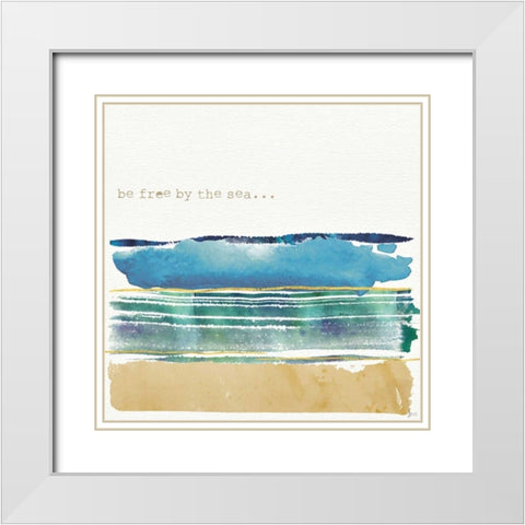 By the Sea I White Modern Wood Framed Art Print with Double Matting by Aiken, Jess