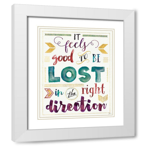 Lost in Words I White Modern Wood Framed Art Print with Double Matting by Aiken, Jess