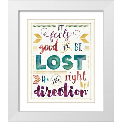 Lost in Words I White Modern Wood Framed Art Print with Double Matting by Aiken, Jess