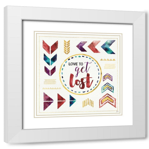 Lost in Words V White Modern Wood Framed Art Print with Double Matting by Aiken, Jess
