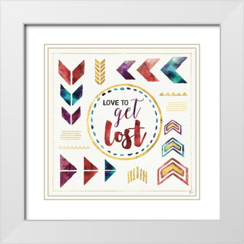 Lost in Words V White Modern Wood Framed Art Print with Double Matting by Aiken, Jess