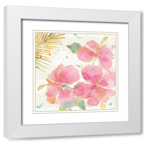 Flamingo Fever VII White Modern Wood Framed Art Print with Double Matting by Tavoletti, Anne