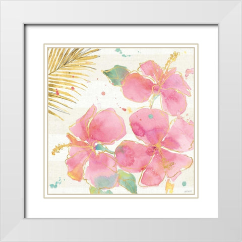 Flamingo Fever VII White Modern Wood Framed Art Print with Double Matting by Tavoletti, Anne