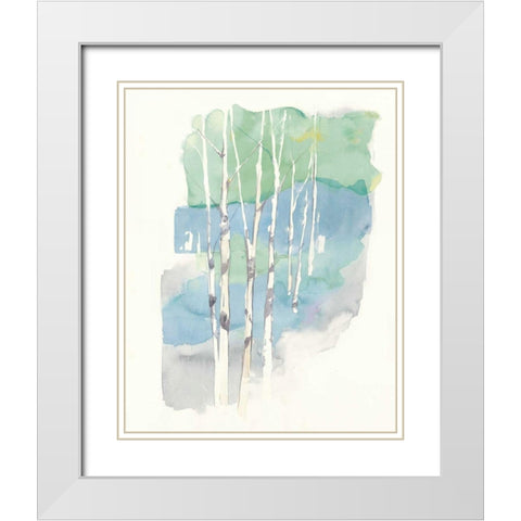 Aspens II White Modern Wood Framed Art Print with Double Matting by Tillmon, Avery