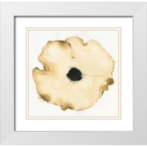 Suede Fleur I White Modern Wood Framed Art Print with Double Matting by Novak, Shirley