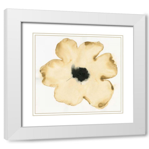 Suede Fleur II White Modern Wood Framed Art Print with Double Matting by Novak, Shirley