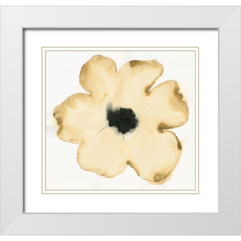 Suede Fleur II White Modern Wood Framed Art Print with Double Matting by Novak, Shirley