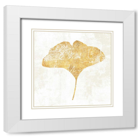 Bronzed Leaf III White Modern Wood Framed Art Print with Double Matting by Schlabach, Sue