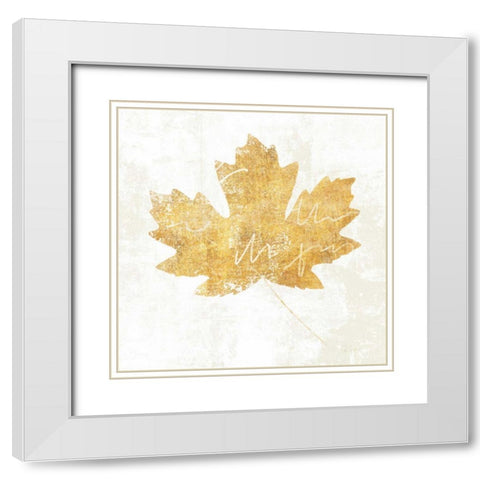 Bronzed Leaf IV White Modern Wood Framed Art Print with Double Matting by Schlabach, Sue