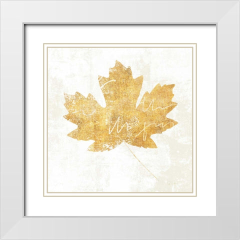 Bronzed Leaf IV White Modern Wood Framed Art Print with Double Matting by Schlabach, Sue