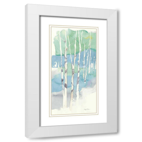 Aspens Panel II v.2 White Modern Wood Framed Art Print with Double Matting by Tillmon, Avery