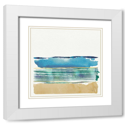 By the Sea I no Words White Modern Wood Framed Art Print with Double Matting by Aiken, Jess