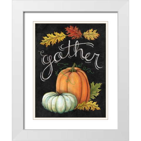 Autumn Harvest III White Modern Wood Framed Art Print with Double Matting by Urban, Mary