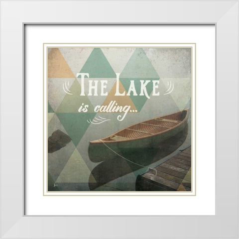 Calm Waters II White Modern Wood Framed Art Print with Double Matting by Aiken, Jess