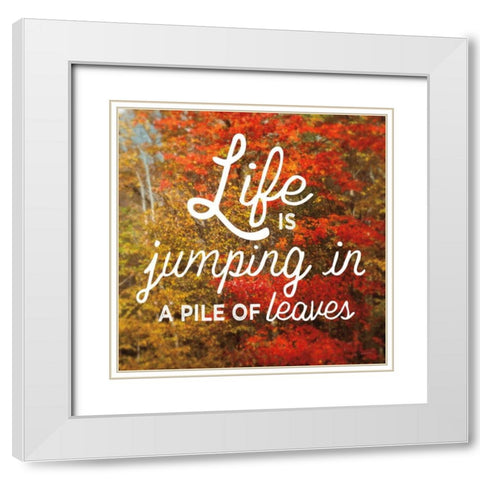 Life is for Jumping White Modern Wood Framed Art Print with Double Matting by Schlabach, Sue