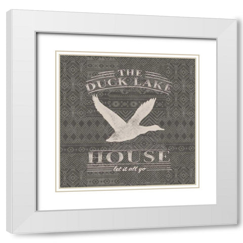 Soft Lodge II Dark White Modern Wood Framed Art Print with Double Matting by Penner, Janelle