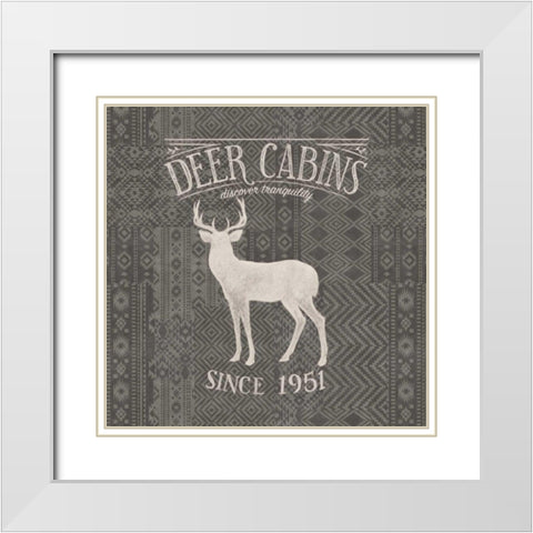 Soft Lodge III Dark White Modern Wood Framed Art Print with Double Matting by Penner, Janelle