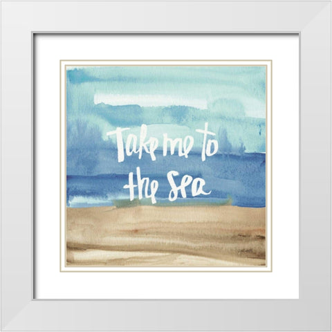 Coastal Breeze Quotes II White Modern Wood Framed Art Print with Double Matting by Tavoletti, Anne