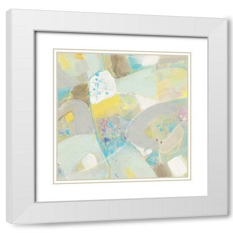 White Rock II White Modern Wood Framed Art Print with Double Matting by Hristova, Albena