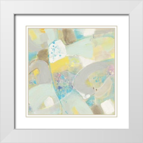 White Rock II White Modern Wood Framed Art Print with Double Matting by Hristova, Albena