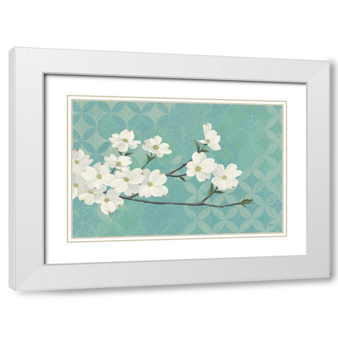 Dogwood Blossoms White Modern Wood Framed Art Print with Double Matting by Lovell, Kathrine