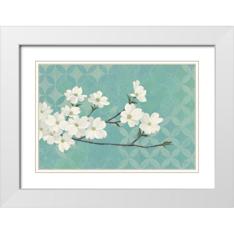Dogwood Blossoms White Modern Wood Framed Art Print with Double Matting by Lovell, Kathrine