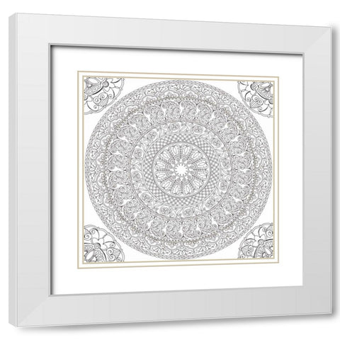 Color My World Mandala Square White Modern Wood Framed Art Print with Double Matting by Daphne, Brissonnet