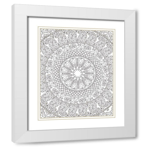 Color My World Mandala crop White Modern Wood Framed Art Print with Double Matting by Daphne, Brissonnet