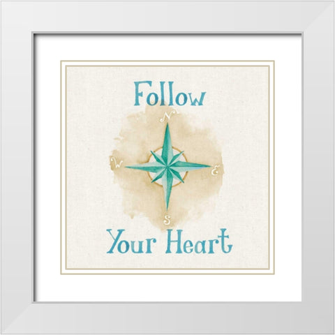 New Horizons IV Words White Modern Wood Framed Art Print with Double Matting by DeNeige, Elyse