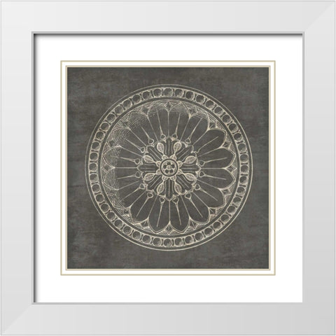 Rosette I Gray White Modern Wood Framed Art Print with Double Matting by Wild Apple Portfolio