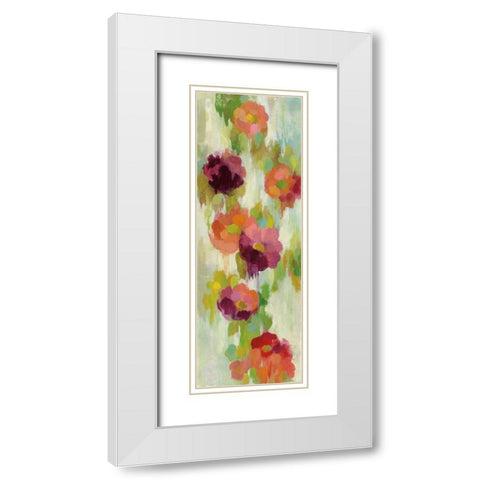 Coral and Emerald Garden II White Modern Wood Framed Art Print with Double Matting by Vassileva, Silvia