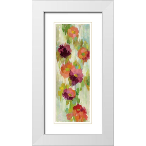 Coral and Emerald Garden II White Modern Wood Framed Art Print with Double Matting by Vassileva, Silvia