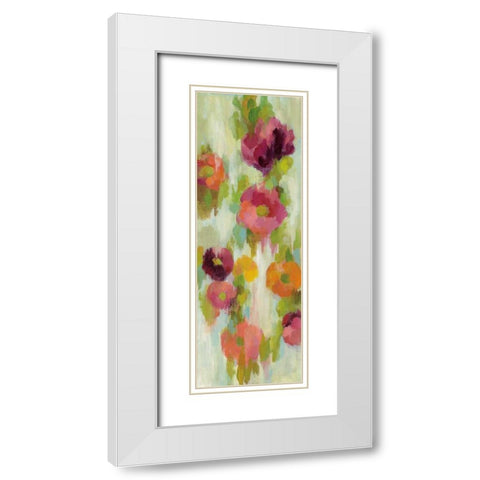 Coral and Emerald Garden III White Modern Wood Framed Art Print with Double Matting by Vassileva, Silvia