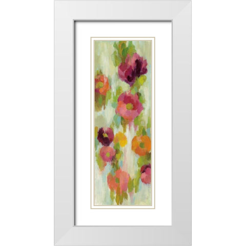 Coral and Emerald Garden III White Modern Wood Framed Art Print with Double Matting by Vassileva, Silvia