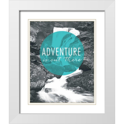 Adventure is Out There White Modern Wood Framed Art Print with Double Matting by Marshall, Laura