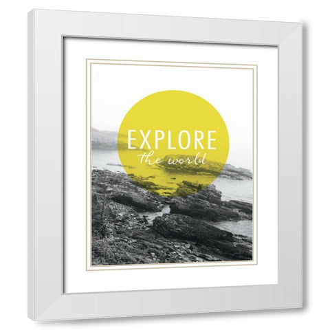 Explore the World White Modern Wood Framed Art Print with Double Matting by Marshall, Laura