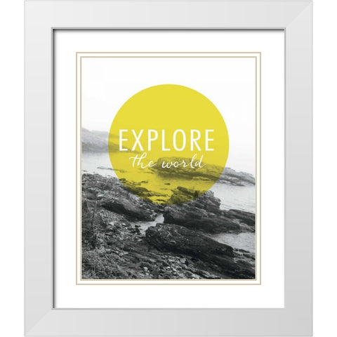Explore the World White Modern Wood Framed Art Print with Double Matting by Marshall, Laura