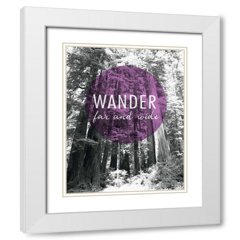 Wander Far and Wide White Modern Wood Framed Art Print with Double Matting by Marshall, Laura