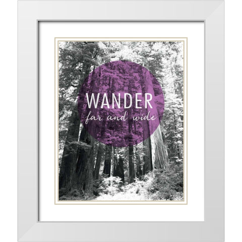 Wander Far and Wide White Modern Wood Framed Art Print with Double Matting by Marshall, Laura