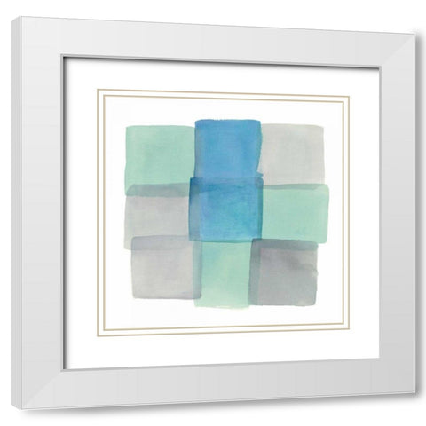 Overlap I  White Modern Wood Framed Art Print with Double Matting by Schick, Mike