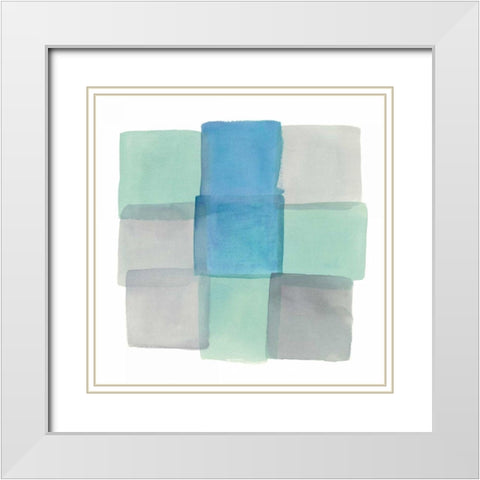 Overlap I  White Modern Wood Framed Art Print with Double Matting by Schick, Mike